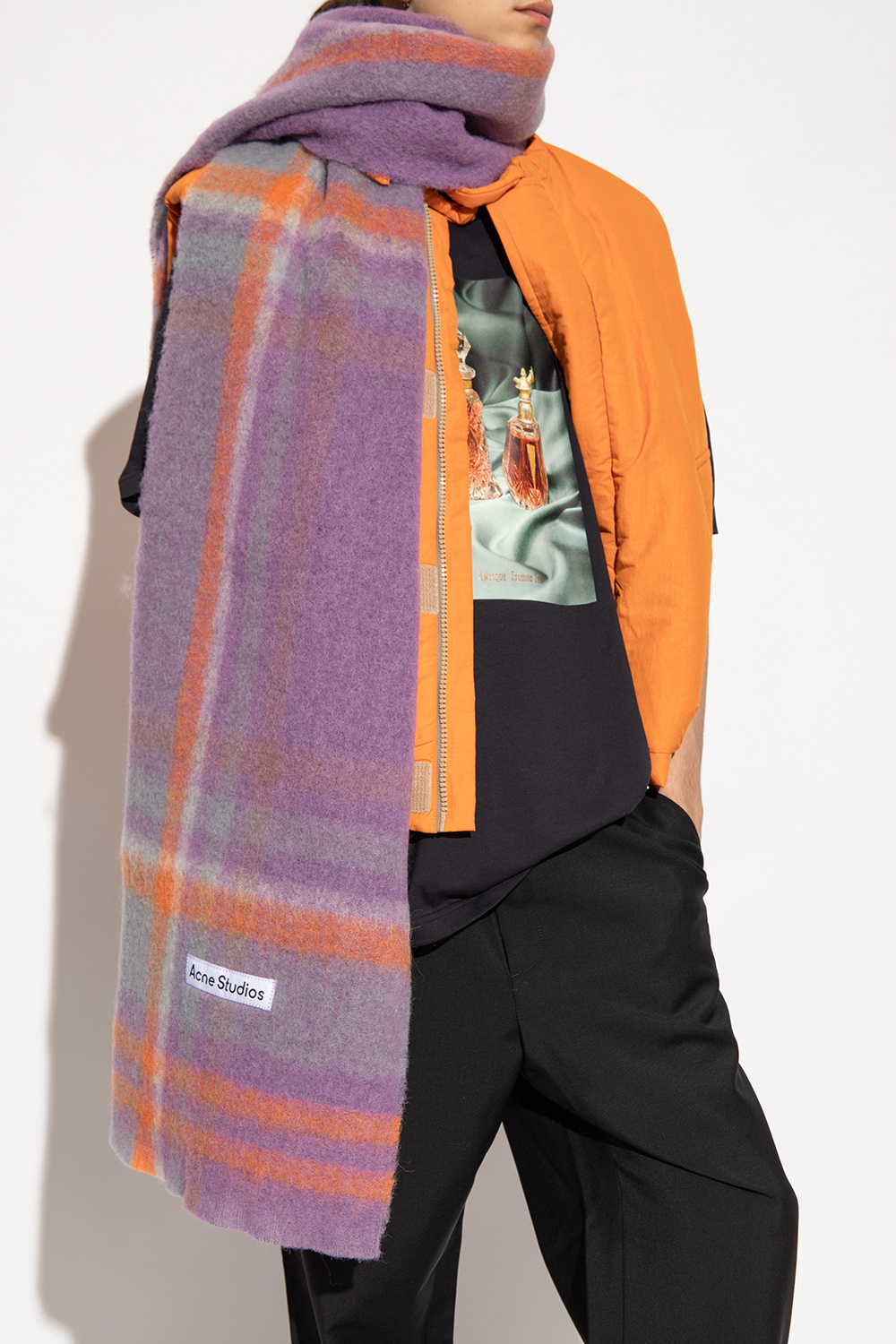 小物 Acne studios scarf Acne Studios - Mohair checked scarf - Chestnut brown/yellow/green